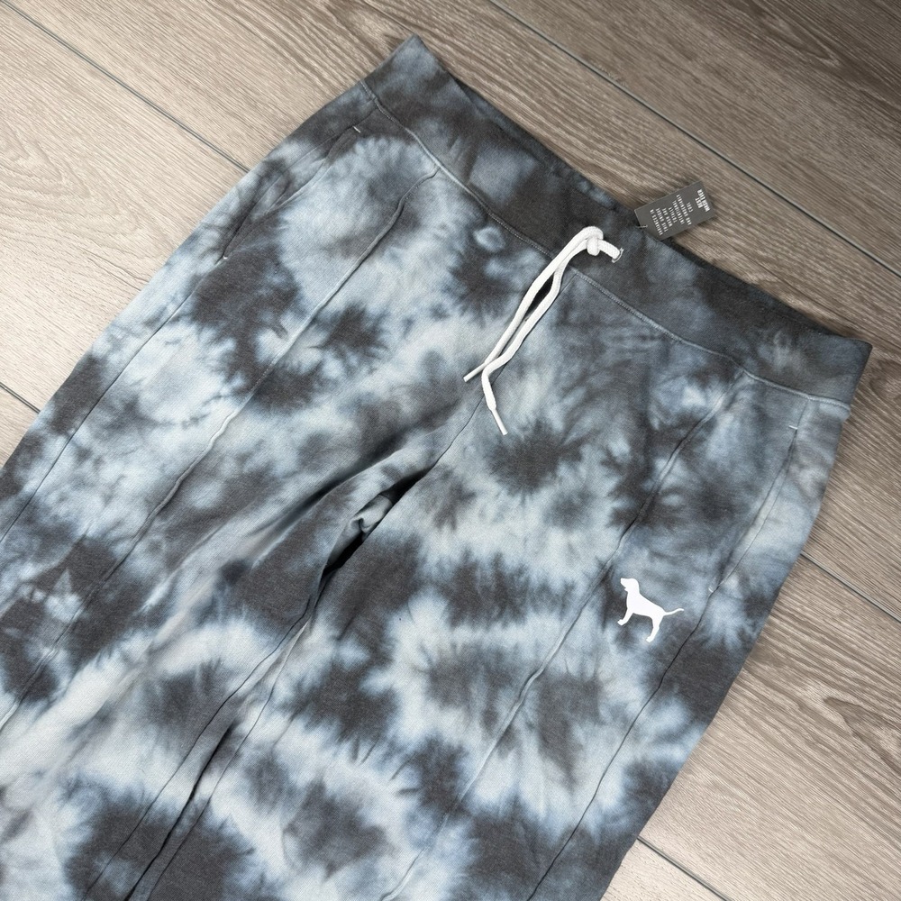 Victorias Secret Pink Pull On Drawstringโ Tie Dye Joggers Blue Grey Large New